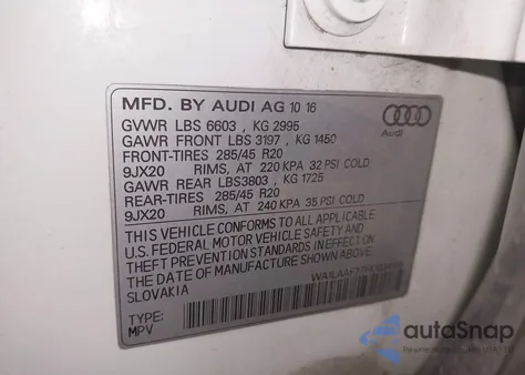 2017 Audi Q7 3.0T Premium z USA, uszkodzony, nr VIN WA1LAAF77HD034195